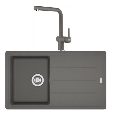 Franke Basis BFG 611 STONE GREY Granit Evye Active Plus Doccia 2.0 Batarya Set