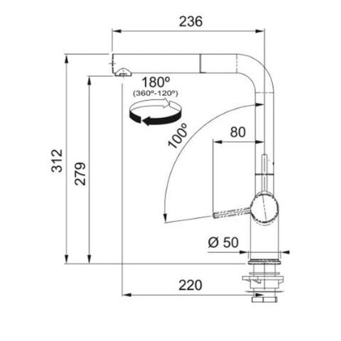 Franke Basis BFG 611 STONE GREY Granit Evye Active Plus Doccia 2.0 Batarya Set