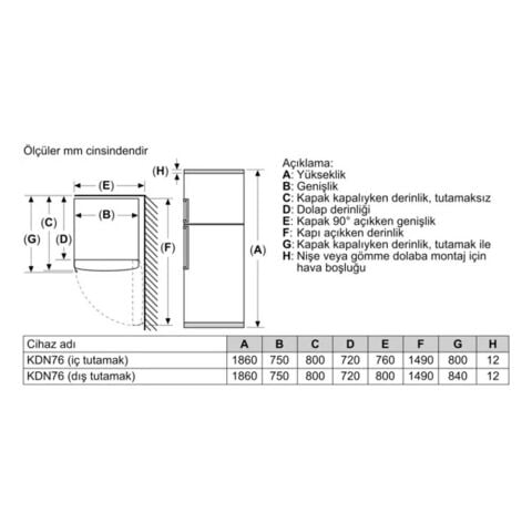 SİEMENS KD76NAWF1N İQ500 ÜSTTEN DONDURUCULU BEYAZ