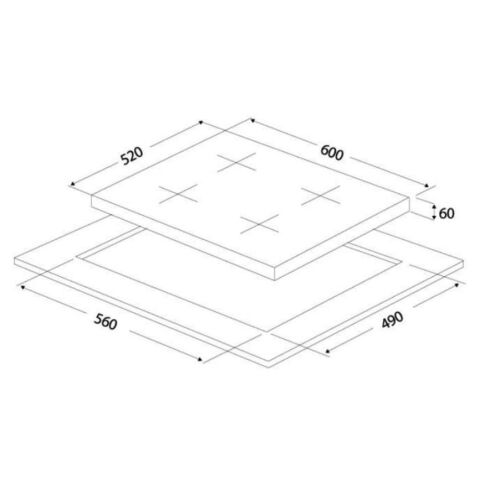 Ukınox CARLO 60 SİYAH Ankastre Cam Ocak