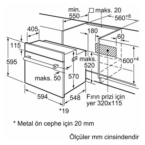 Siemens HB514FBH0T 66 Lt Gri Ankastre Fırın