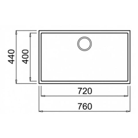 Blackstone PERGE 72X40 CM Siyah Tezgahaltı