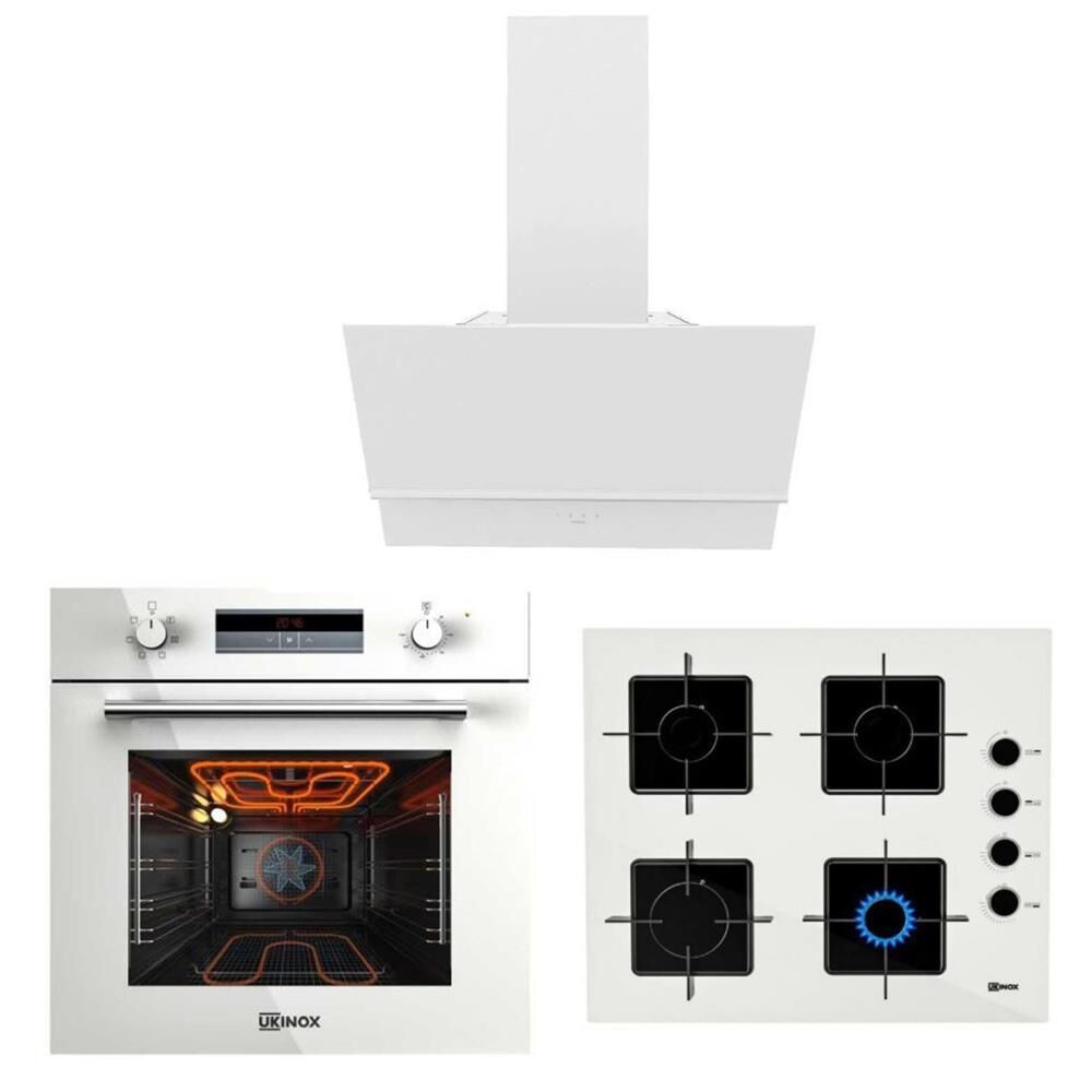 Ukınox Smart Beyaz Set (Fairy 60 Beyaz Davlumbaz-Ares 60 Beyaz Ocak-Smart 7801 Beyaz Fırın)