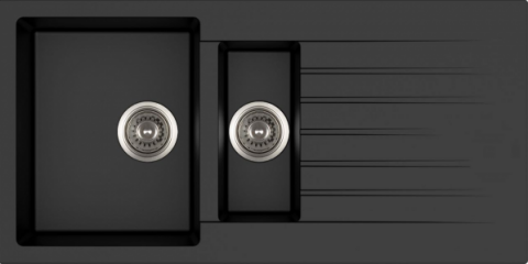 Ukinox Arya D150 Siyah Granit Mutfak Evyesi