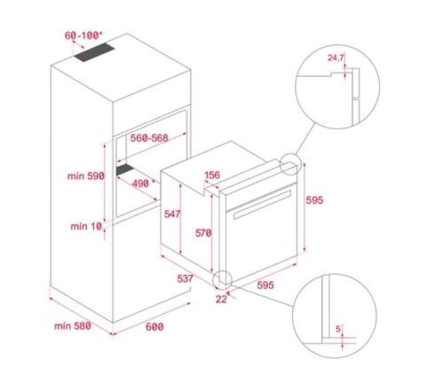 Teka Siyah İndüksiyonlu Set ( DLV 68660 BK Davlumbaz - IZS 66700 İndüksiyonlu Ocak- HLB 8400 BK Fırın)