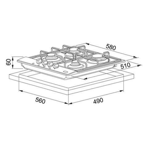 Franke New Linear FHNL 604 4g Xs E Ankastre Ocak Inox
