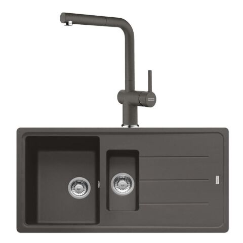 Franke Basis BFG 651 SLATE GRİ Granit Evye Active Plus Doccia 2.0 Batarya Set