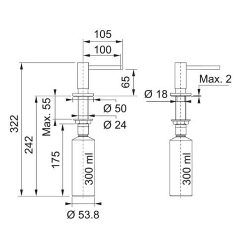 Franke Comfort Sıvı Sabunluk Slate Gri