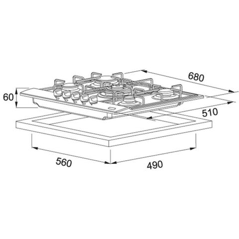 Franke FHNL 705 4g Tc Xs E Wok Gözlü Inox Ankastre Ocak