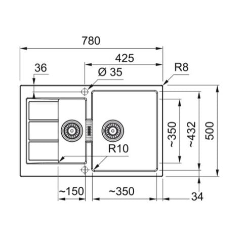 Franke TECTONİTE S2D 651-78 PW Evye