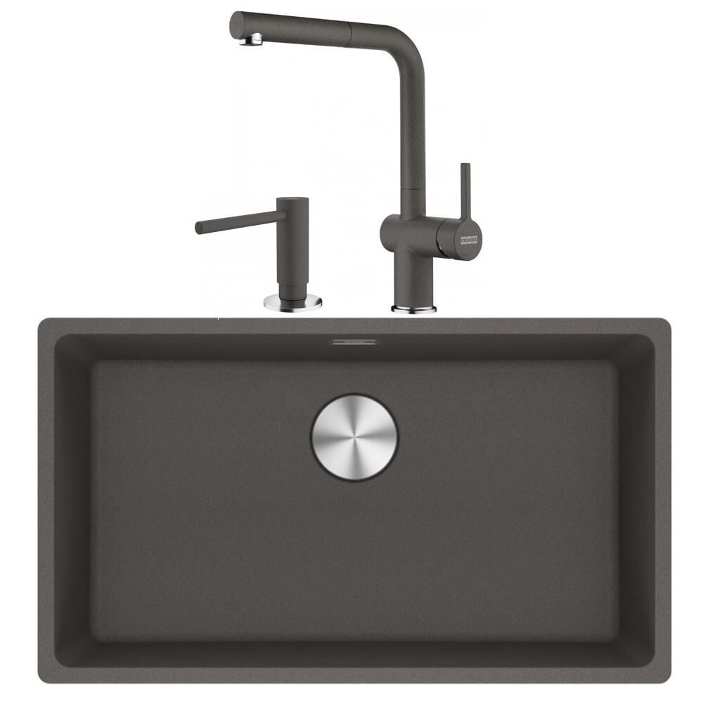 Franke Maris Mrg 210/110-72 Granit Eviye Active Plus Doccia 2.0 Armatür Sıvı Sabunluk Üçlü Set Slate Gri