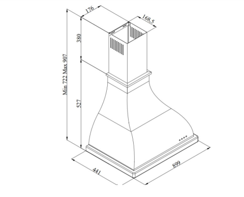 Silverline 2238 Retro Siyah 90 Cm Ankastre Davlumbaz