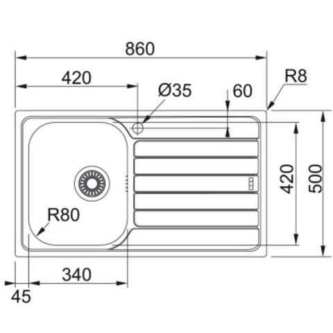 Franke SPARK SKX 611 Sağ Damlalıklı Çelik Evye