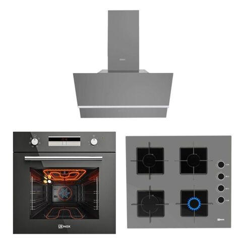 Ukınox Gri Smart Set  (Fairy 60 Gri Davlumbaz-Ares 60 Gri Ocak-Smart 7801 Gri Fırın)