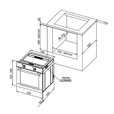 Ukınox Gri Smart Set  (Fairy 60 Gri Davlumbaz-Ares 60 Gri Ocak-Smart 7801 Gri Fırın)