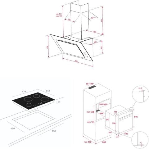 Teka Siyah Ankastre Set (HLB 840 SS BK -TB 770- DVT 98660 TBS BK)