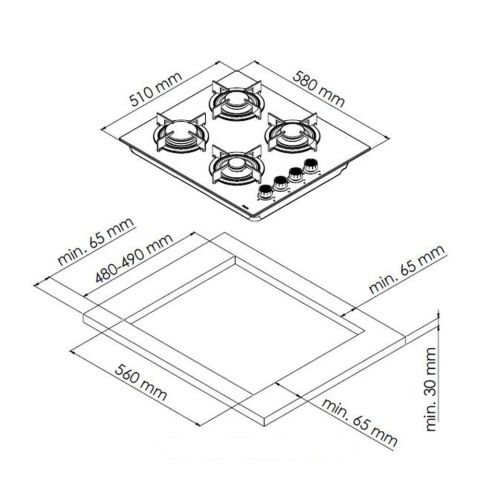 Ferre SS205 Siyah Ocak Kare Izgaralı