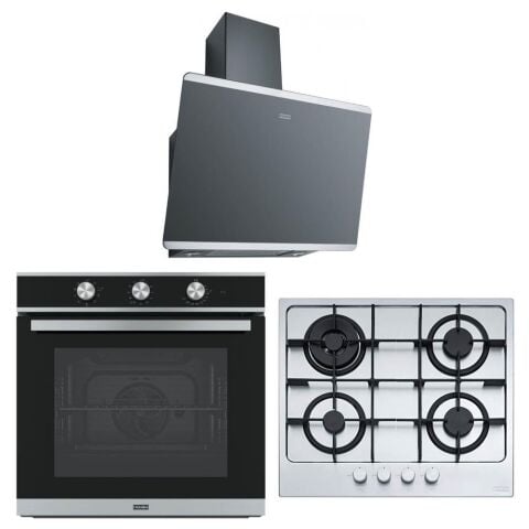 Franke Ankastre Set (FPJ 615 BK SS Davlumbaz - FHMA 604 XS Ocak -FSM 82 H XS BK Fırın)