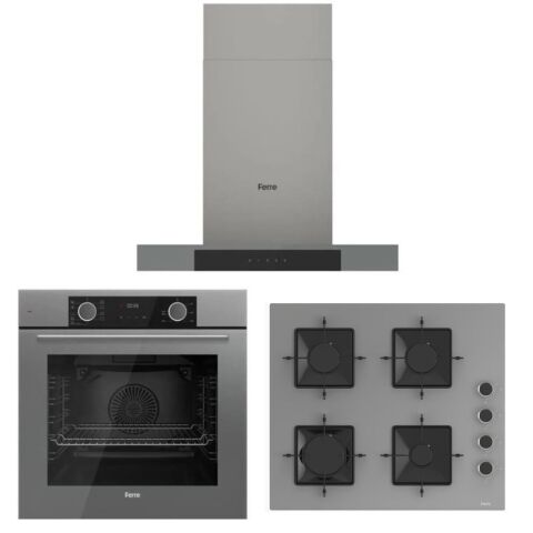 Ferre Fryart Gri Set ( D102 Gri Davlumbaz -SS208 Gri Ocak- XE63CPR Fryart Gri Fırın)