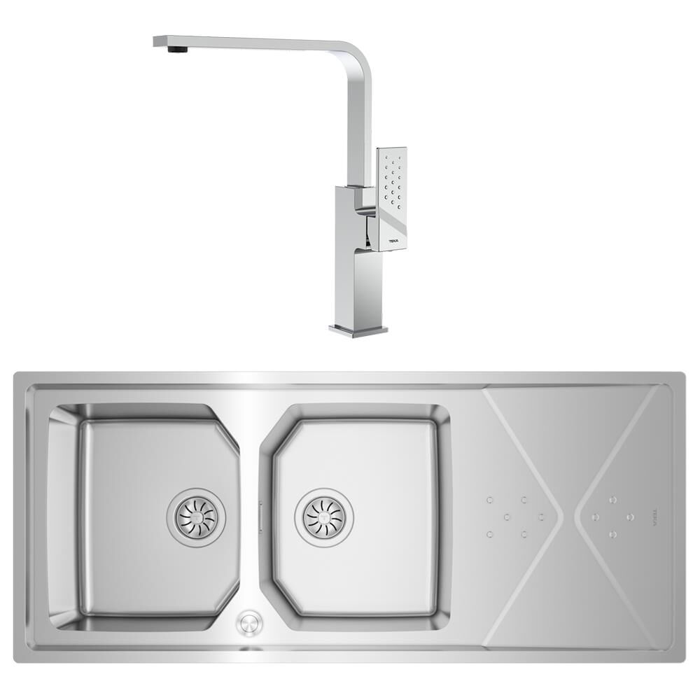 Teka Brooklyn 80 M-XP 2B 116 cm Çift Göz Çelik Evye ve BKY 915 Batarya Set