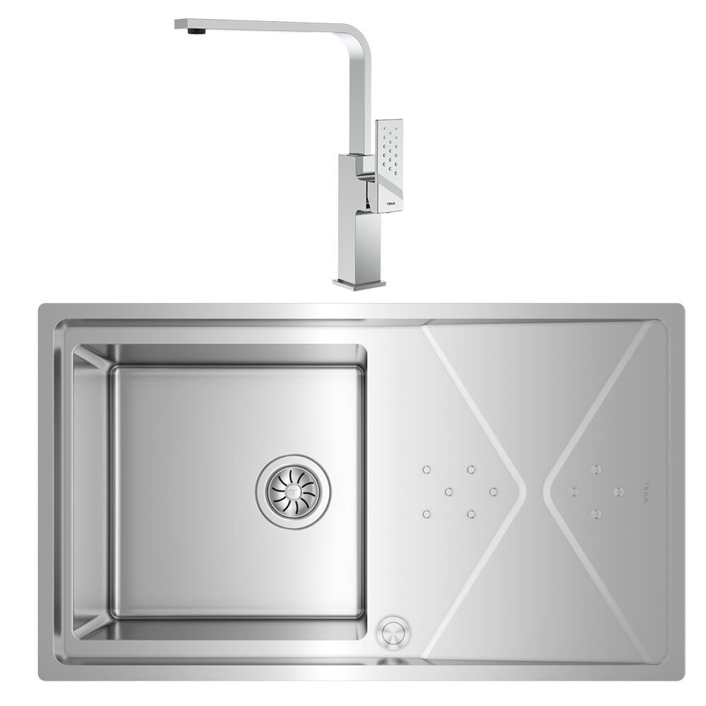 Teka Brooklyn 50 M-XP 1B 1D Tek Göz Çelik Evye ve BKY 915 Batarya Set