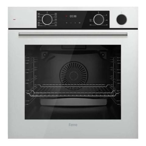 Ferre Fryart Steam Beyaz Set ( D081 Beyaz Davlumbaz -SS036 75 CM Wok Gözlü Beyaz Ocak- XE64CB Fryart Steam Beyaz Fırın)