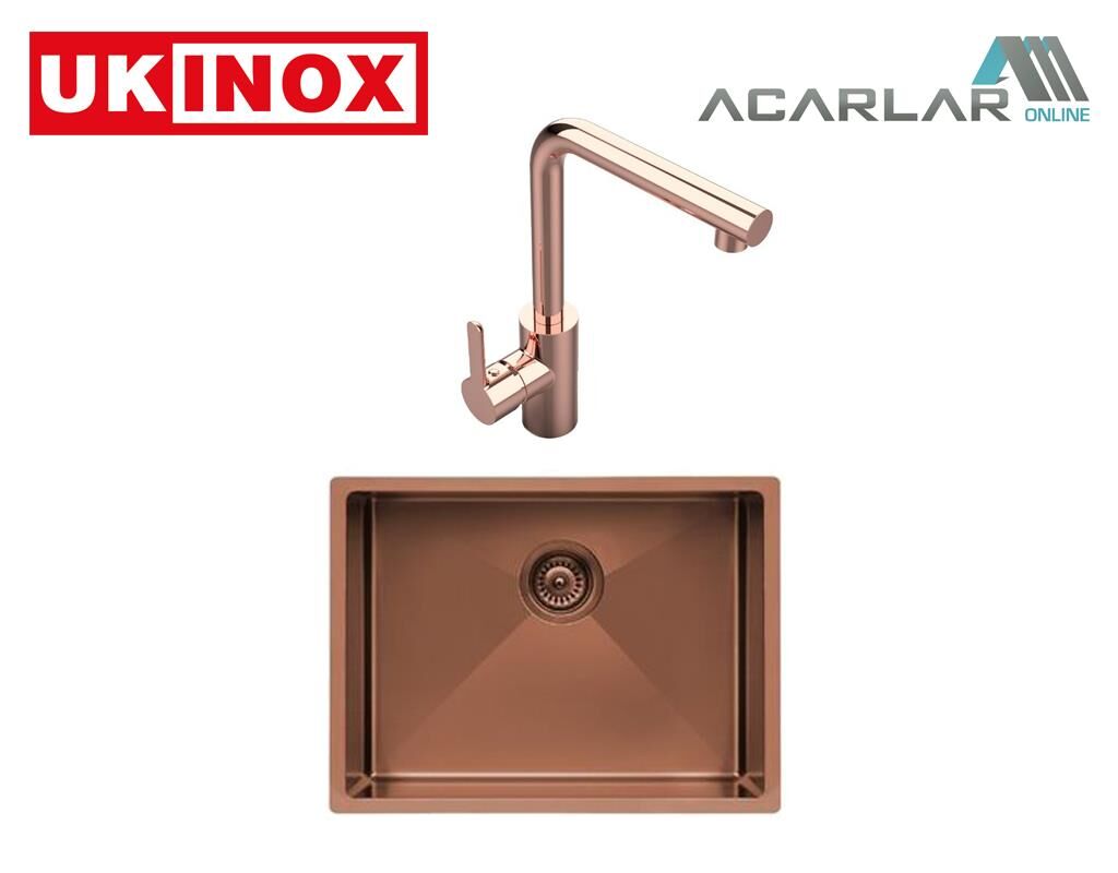 Ukinox Color X Bronz Evye Tempo Bronz Armatür Set