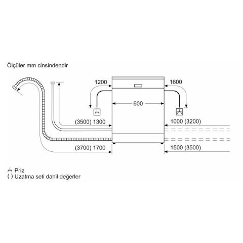 SİEMENS SN23IC60KT İQ300 SİYAH İNOX SOLO BULAŞIK MAKİNESİ