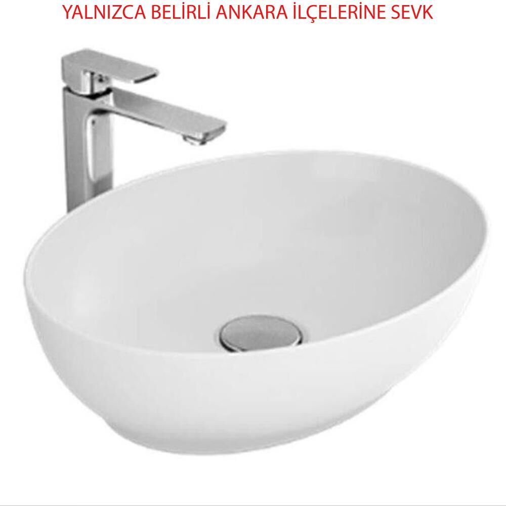 BİEN MOTTO 50CM BEYAZ OVAL ÇANAK BATARYA DELİKSİZ