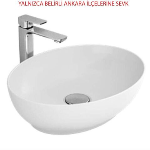 BİEN MOTTO 50CM BEYAZ OVAL ÇANAK BATARYA DELİKSİZ