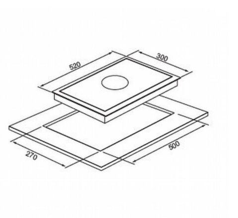 Silverline CS5411B01 Woklu Karavan İçin Siyah Cam Tekli Ankastre Domino Ocak