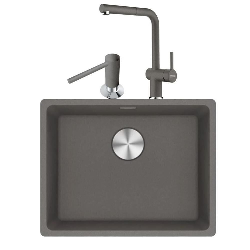 Franke Maris Mrg 210/110-52 Stone Grey Granit Eviye Actıve Plus Doccia 2.0 Armatür Sıvı Sabunluk Üçlü Set Stone Grey