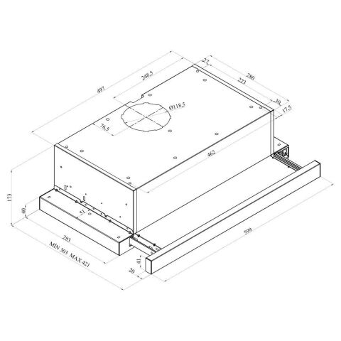 SİLVERLİNE SLİDİNG 60CM İNOX SÜRGÜLÜ ASPİRATÖR