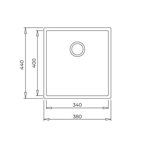 Teka Square 34.40 TG Siyah Granit Evye