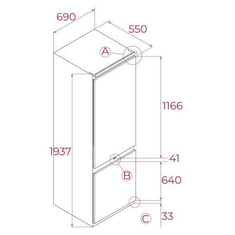 Teka RBF 78780 FI 70 CM Ankastre Buzdolabı