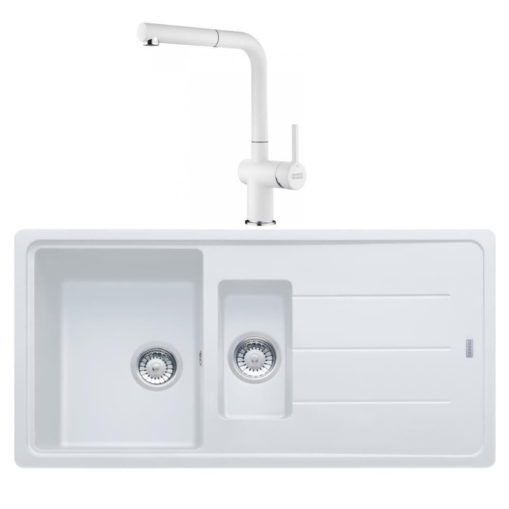 Franke Basis BFG 651 Bianco Granit Evye Active Plus Doccia 2.0 Batarya Set