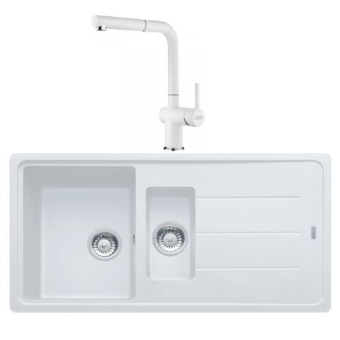 Franke Basis BFG 651 Bianco Granit Evye Active Plus Doccia 2.0 Batarya Set