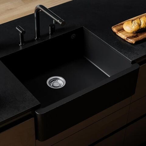 BLACKSTONE VENEDİK ÇİFTLİK TİPİ  SİYAH TEZGAHALTI GRANİT EVYE