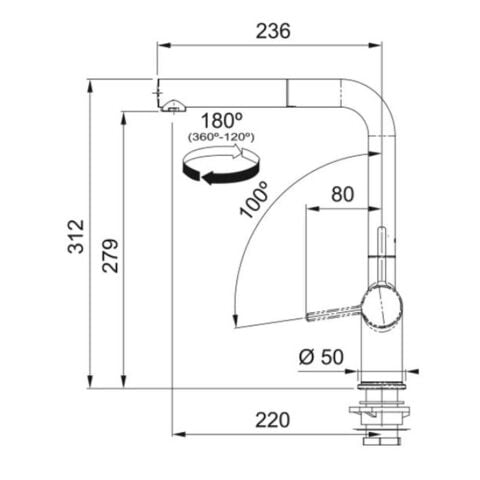 Franke Urban UBG 651-100 Slate Grey Granit Evye Active Plus Doccia 2.0 Batarya Set