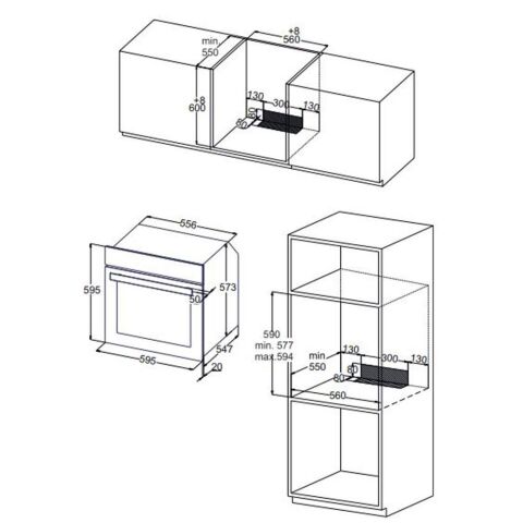 Silverline Gri Ankastre Set (3457 SOHO Davlumbaz-CS5343S01 Ocak ,BO6502S02 Fırın )