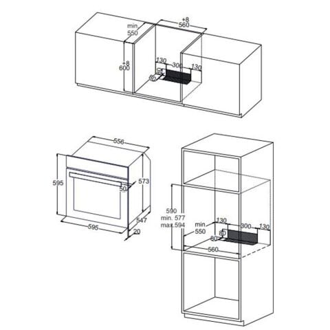 Silverline Gri Ankastre Set (3457 SOHO Davlumbaz-CS5343S01 Ocak ,BO6502S02 Fırın )
