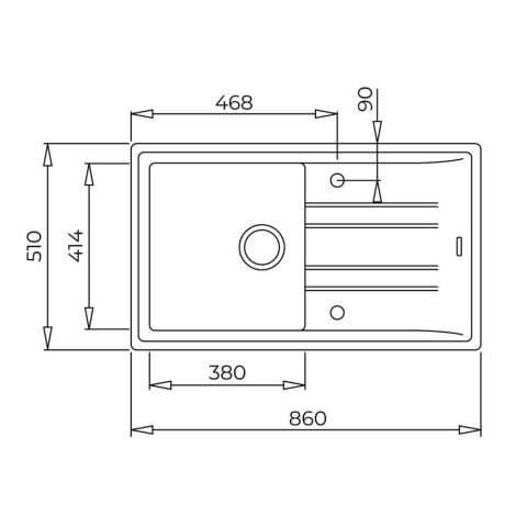 Teka Stone 50 Metalic Grey Granit Evye-In 995 Grey Batarya Set