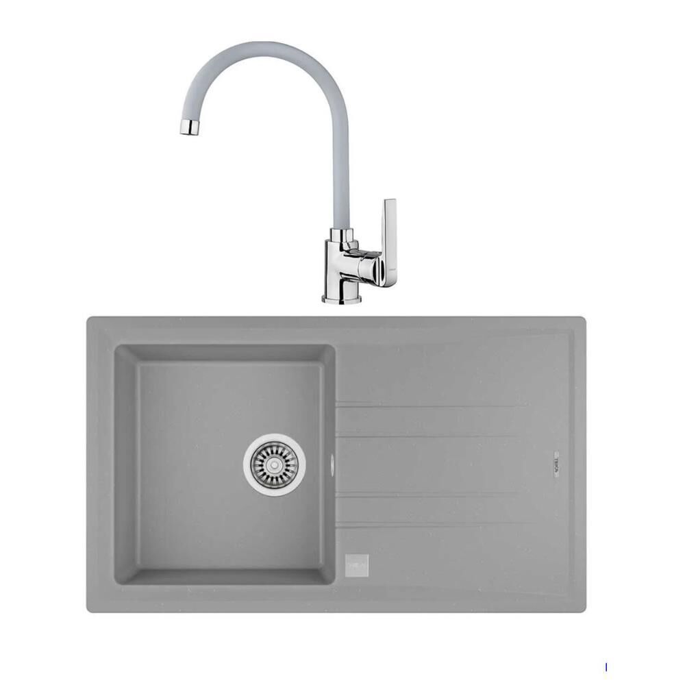 Teka Stone 50 Metalic Grey Granit Evye-In 995 Grey Batarya Set