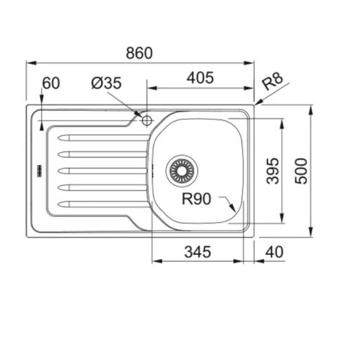 FRANKE OLX 611 SAĞ ÇELİK EVYE