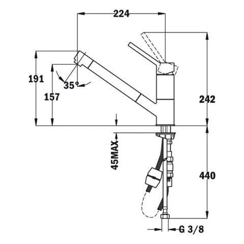 Teka AUK 978 Pullout Krom Spiralli Mutfak Bataryası