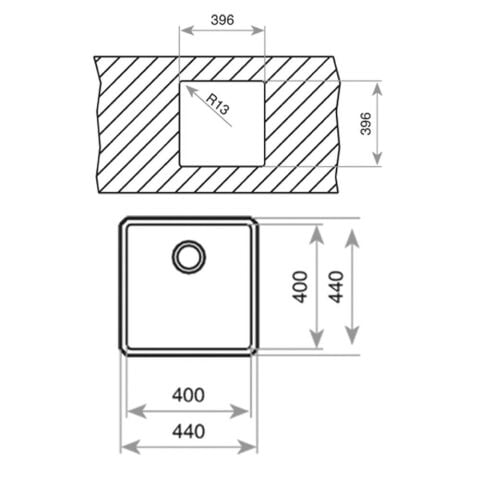 Teka Linea 40.40 Paslanmaz Tezgahaltı Çelik Evye ve ARK 938 Krom Spiralli Batarya Set