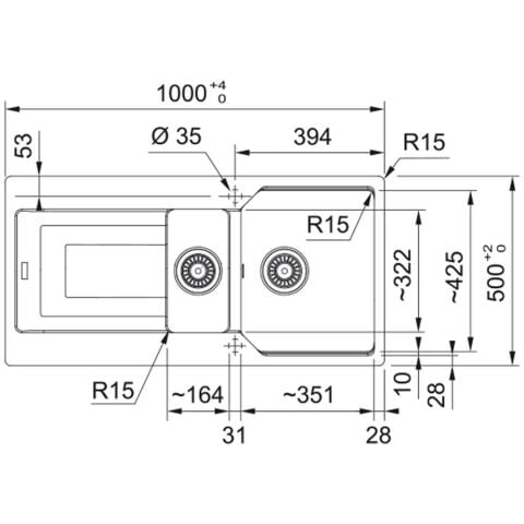 Franke Urban UBG 651-100 Avena Granit Evye - Active Plus Doccia 2.0 Avena Batarya Set