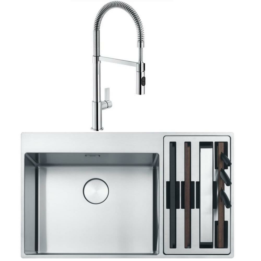 Franke BOX CENTER BWX 220-54-27 Evye FOX PRO Spiralli Krom Batarya Set