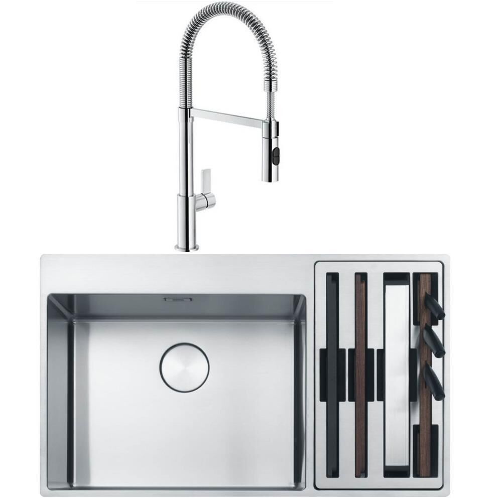 Franke BOX CENTER BWX 220-54-27 Evye FOX PRO Spiralli Krom Batarya Set
