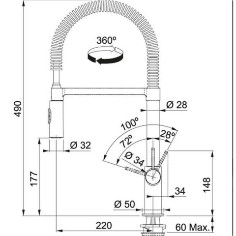 Franke BOX CENTER BWX 220-54-27 Evye FOX PRO Spiralli Krom Batarya Set